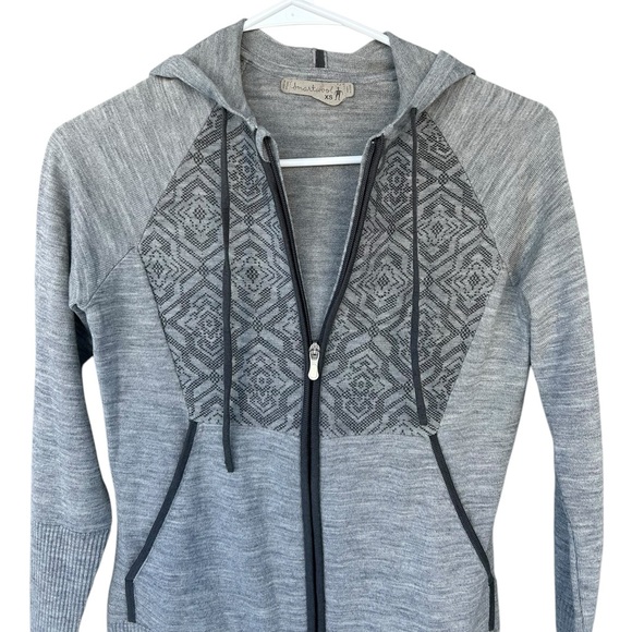 Smartwool 100% Wool Full Zip Hoodie Sweatshirt - Size XS - Gray - Picture 6 of 13